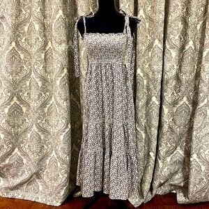 Floral ruffled cotton prairie dress